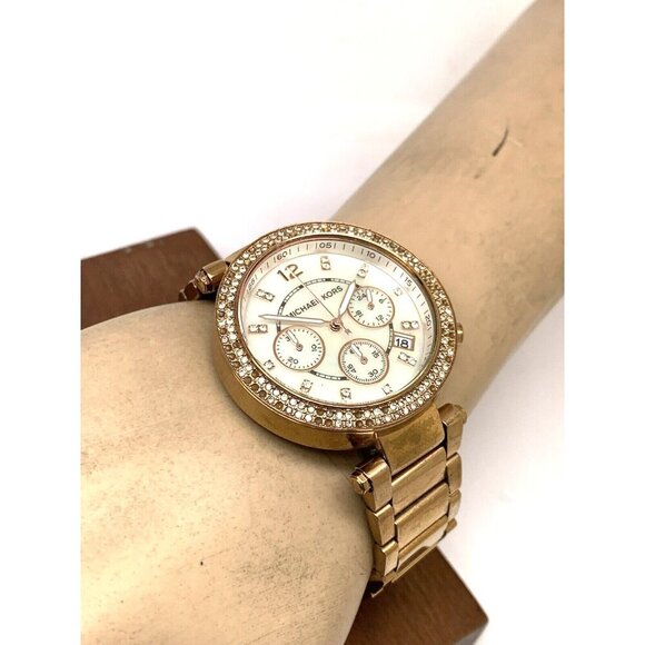 Michael Kors Women's Watch MK5491 Parker Quartz Chronograph Rose Gold Steel USED - Picture 5 of 14